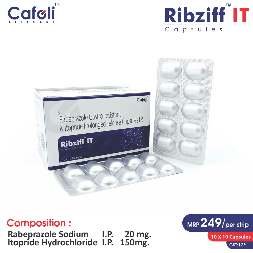 Rabeprazole 20mg + Itopride 150mg Capsule PCD Pharma Franchise